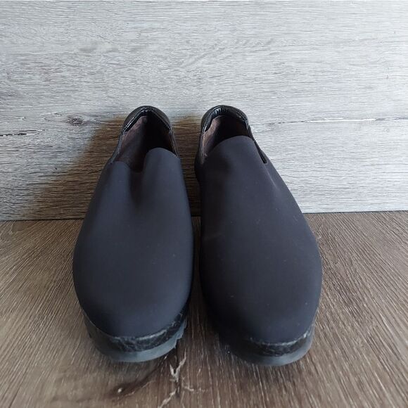 Donald J. Pliner Rrr2 Black Crepe Elastic Crocodile Embossed Leather Loafers 8 - Picture 2 of 10